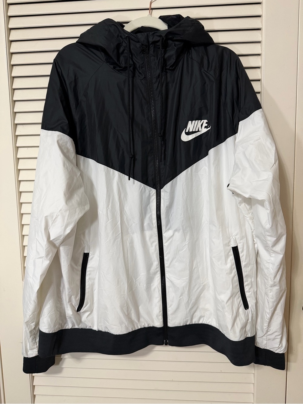 Nike Black and White Windbreaker Utility Jacket